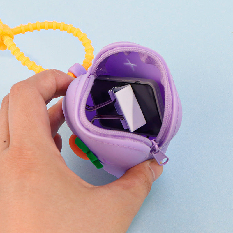 Wholesale Silicone Mini Cute Hole Portable DIY Portable Storage Coin Earphone Bag